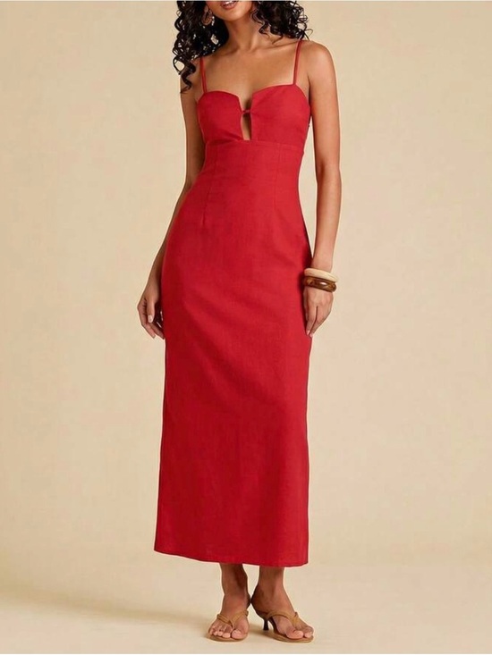 Dresses & Skirts - NEW Red Spaghetti-Strap Midi Dress